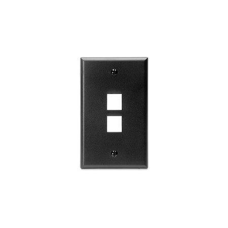 Leviton 2-Port Wallplate Unloaded, 1-Gang Use W/Snap-In Modules, Quickport BK 41080-2EP